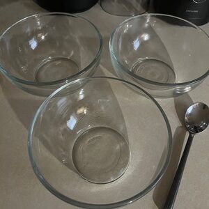 3 Crate & Barrel Moderno glass cereal bowls